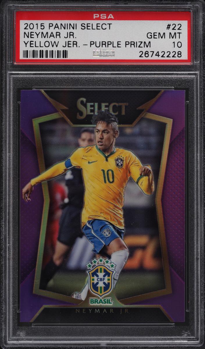 2015 Panini Select Soccer Purple Neymar Jr #22 PSA 10