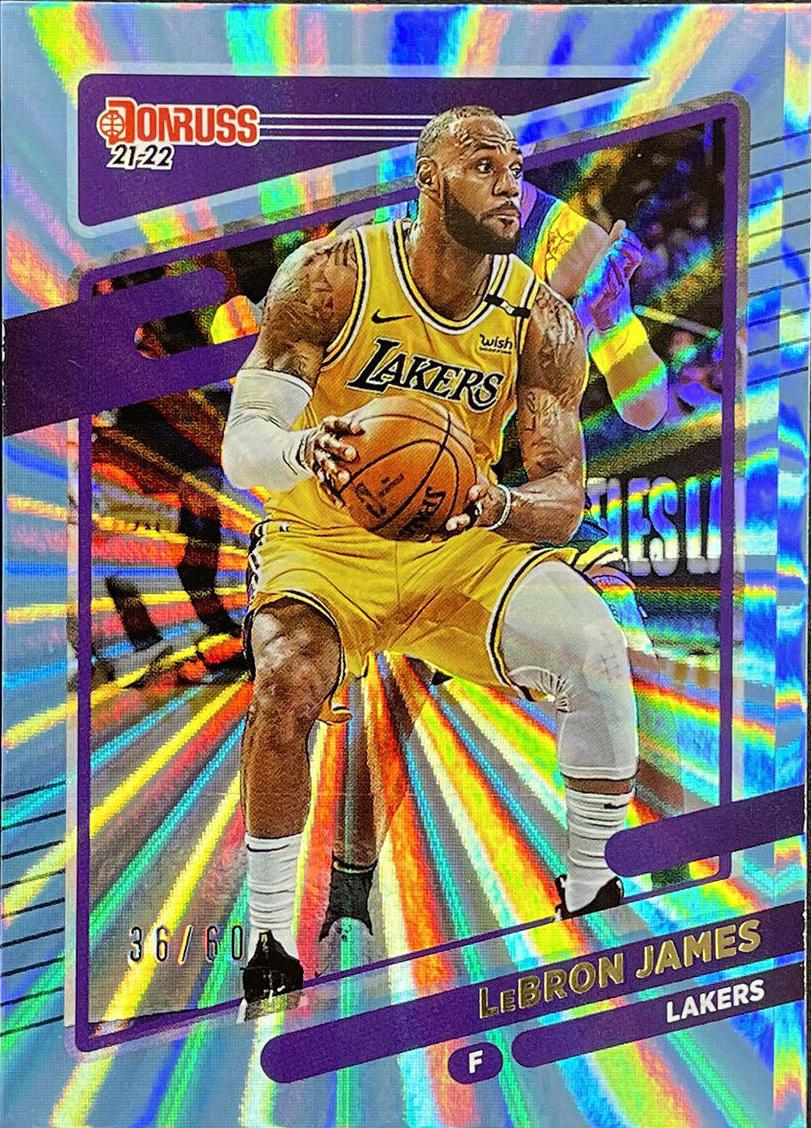 2021 Panini Donruss Basketball Teal Holo Laser LeBron James #12