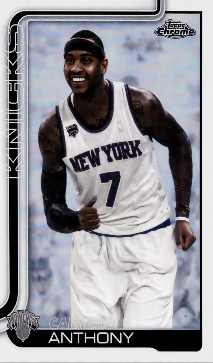 2025 Topps Chrome Basketball Negative Refractor Carmelo Anthony #248 PSA 10
