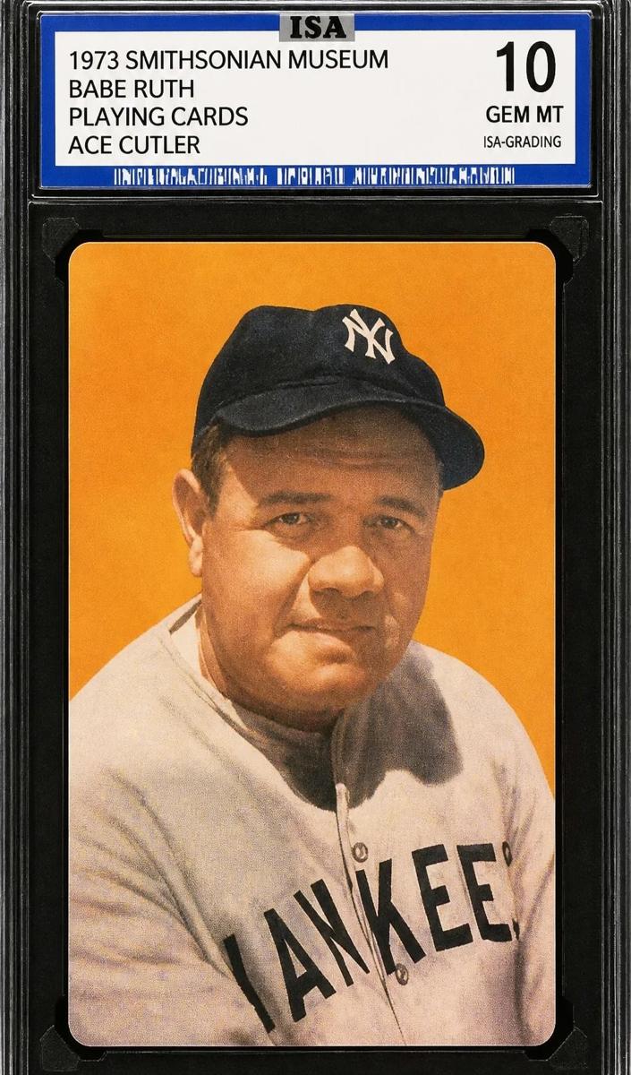 1973 US Playing Cards Babe Ruth Baseball 4 of Clubs Babe Ruth #NNO PSA 9