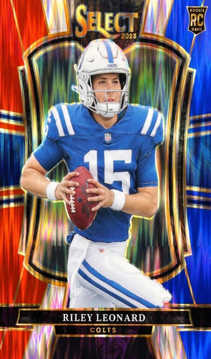 2025 Panini Select Football Red and Blue Shock Riley Leonard #133