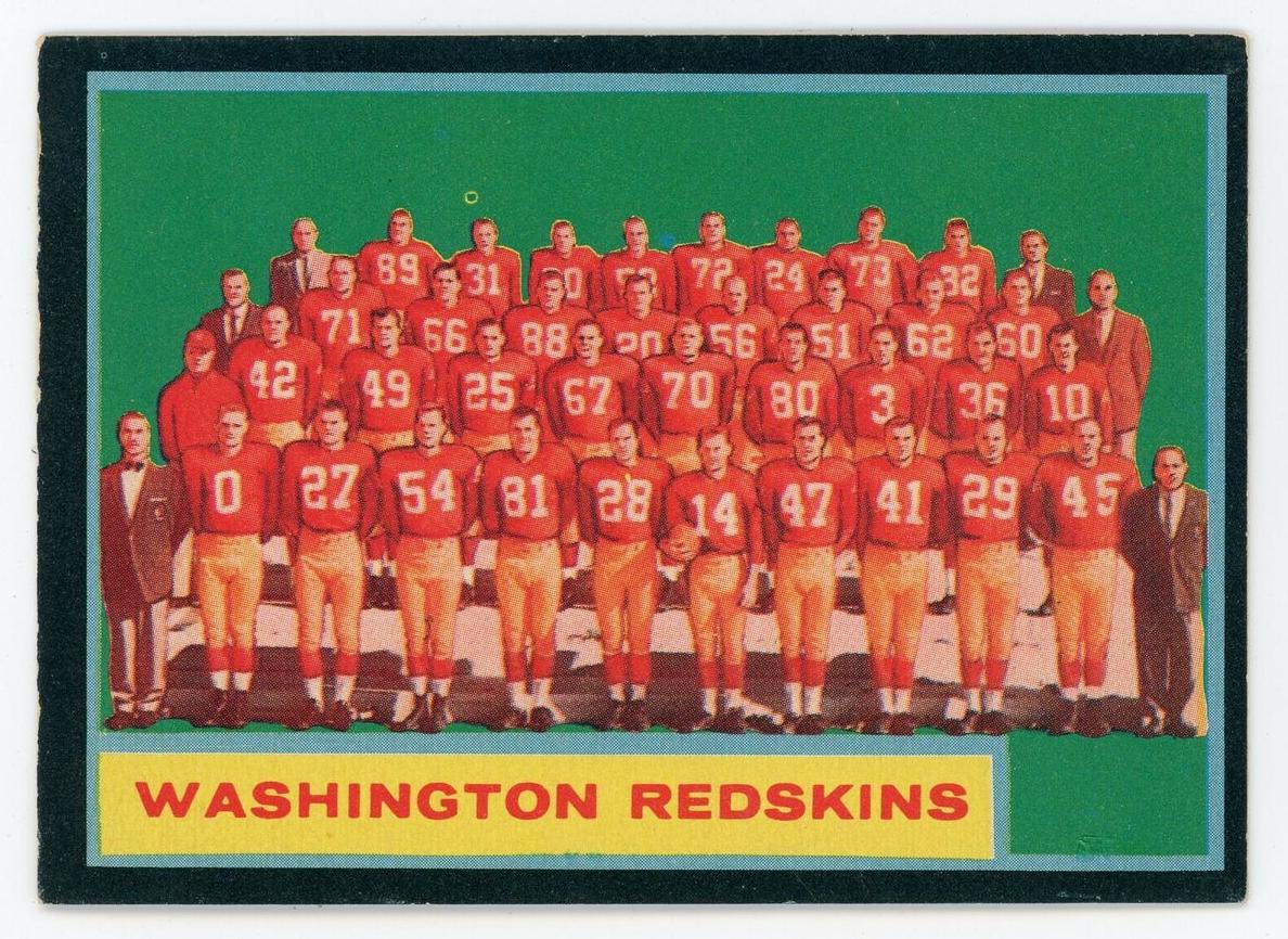 1962 Topps Football Washington Redskins #175 PSA 8