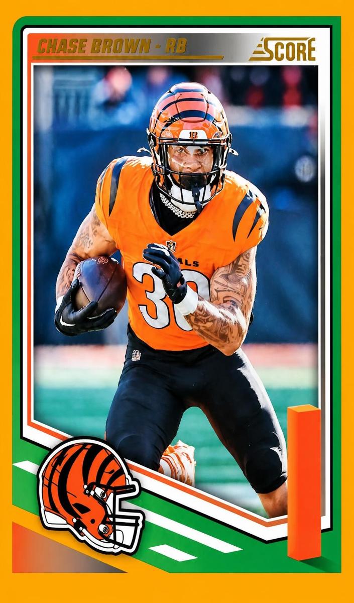 2025 Panini Score Football Orange Chase Brown #157