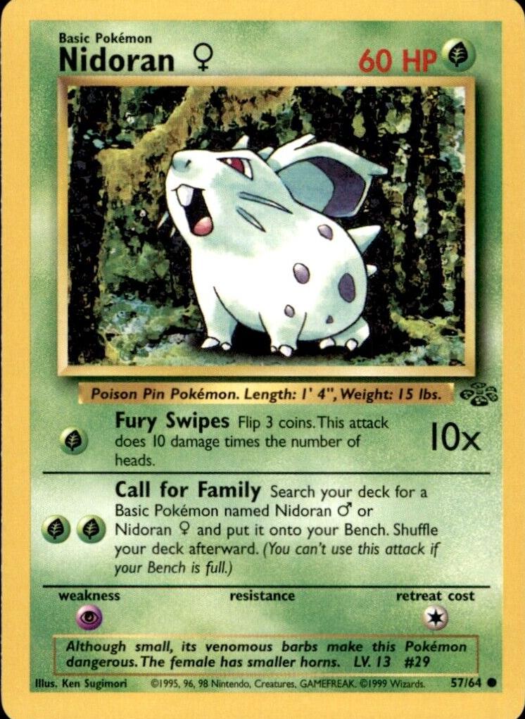 1999 Pokemon Jungle Nidoran #57 PSA 10