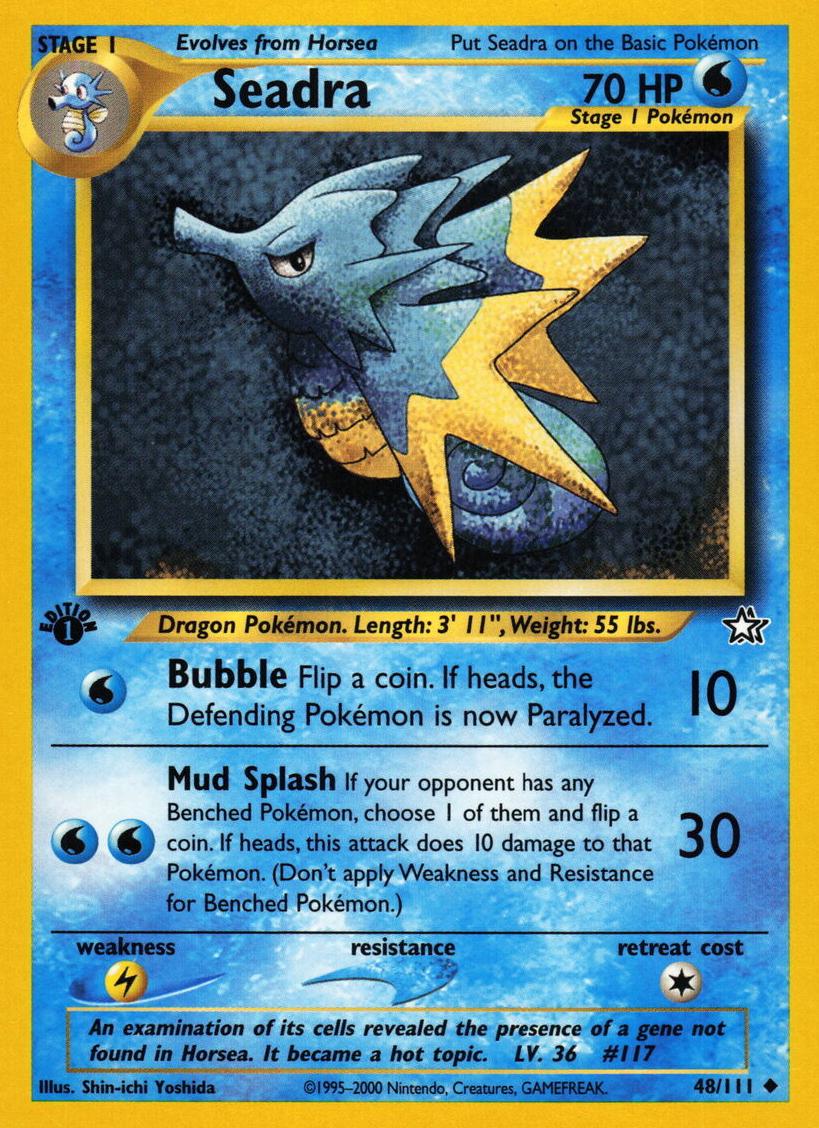 2000 Pokemon Neo Genesis 1st Edition Seadra #48 PSA 9