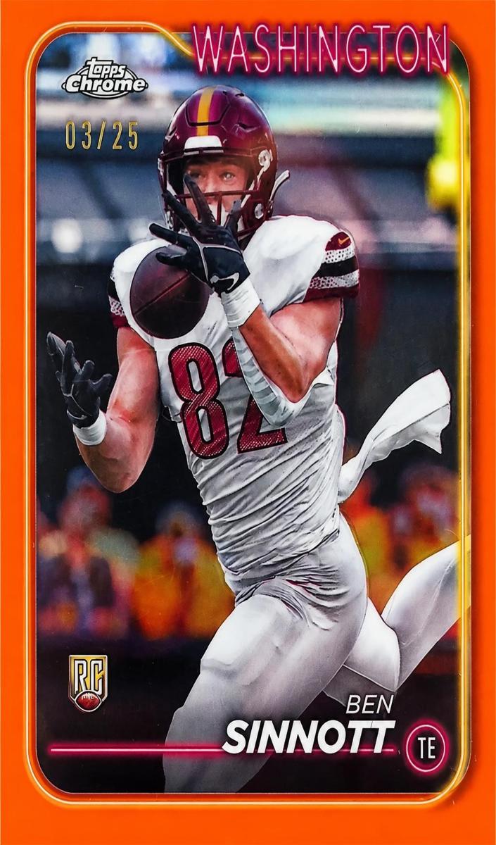 2024 Topps Chrome Football Orange Refractor Ben Sinnott #262