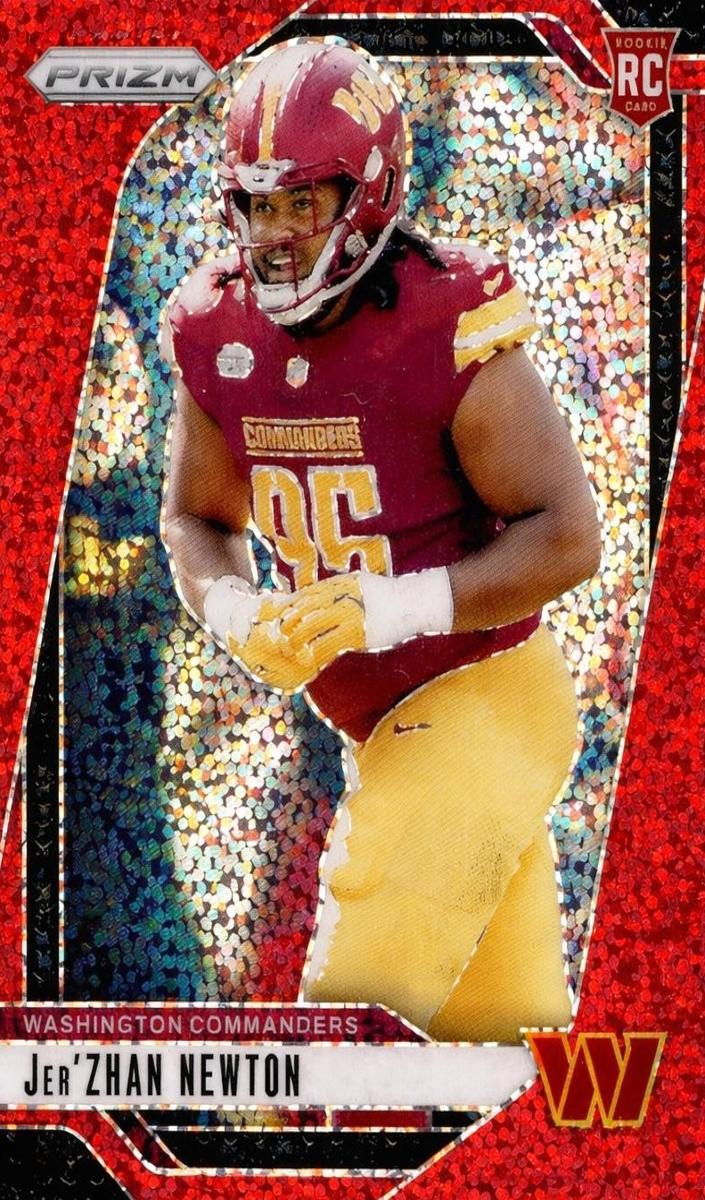 2024 Panini Prizm Football Red Sparkle Jer'Zhan Newton #351