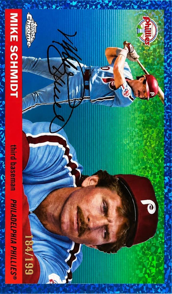 2025 Topps Chrome Platinum Baseball Blue Mini-Diamond Refractor Mike Schmidt #416