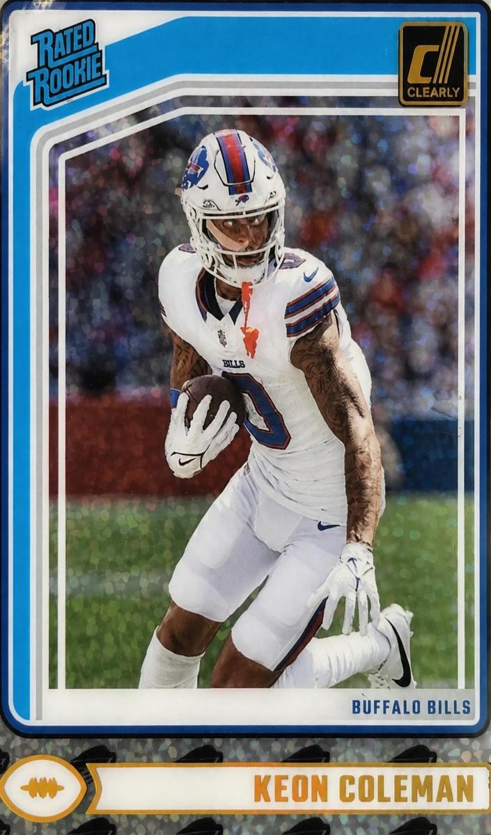 2024 Panini Clearly Donruss Football Team Logos Keon Coleman #67 PSA 9