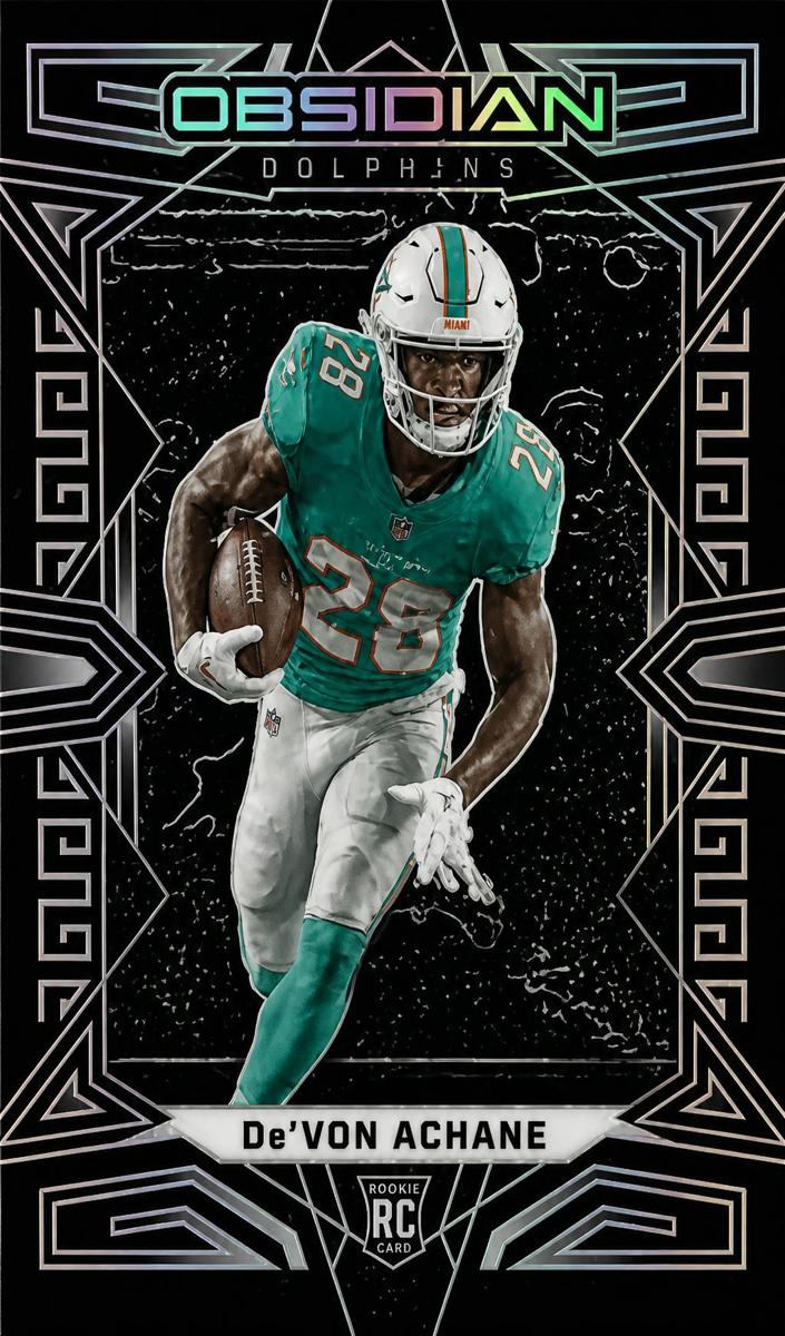 2023 Panini Obsidian Football De'Von Achane #163 PSA 9