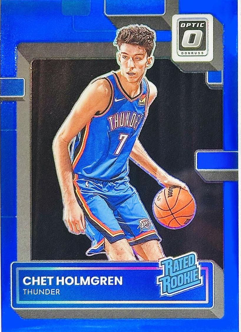 2022 Donruss Optic Basketball Blue Chet Holmgren #208 PSA 9