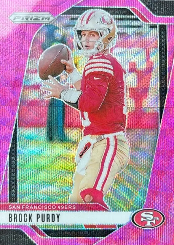 2024 Panini Prizm Football Pink Wave Brock Purdy #249 PSA 8