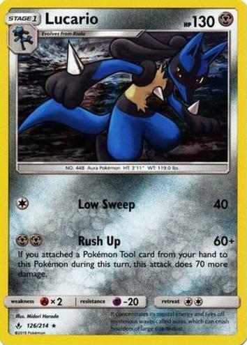 2019 Pokemon Sun & Moon Unbroken Bonds Lucario #126 PSA 8