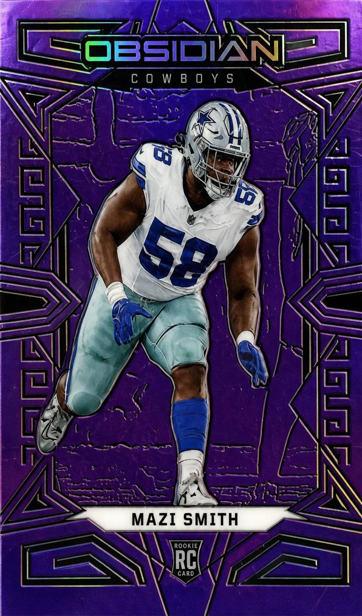 2023 Panini Obsidian Football Electric Etch Purple Flood FOTL Mazi Smith #122