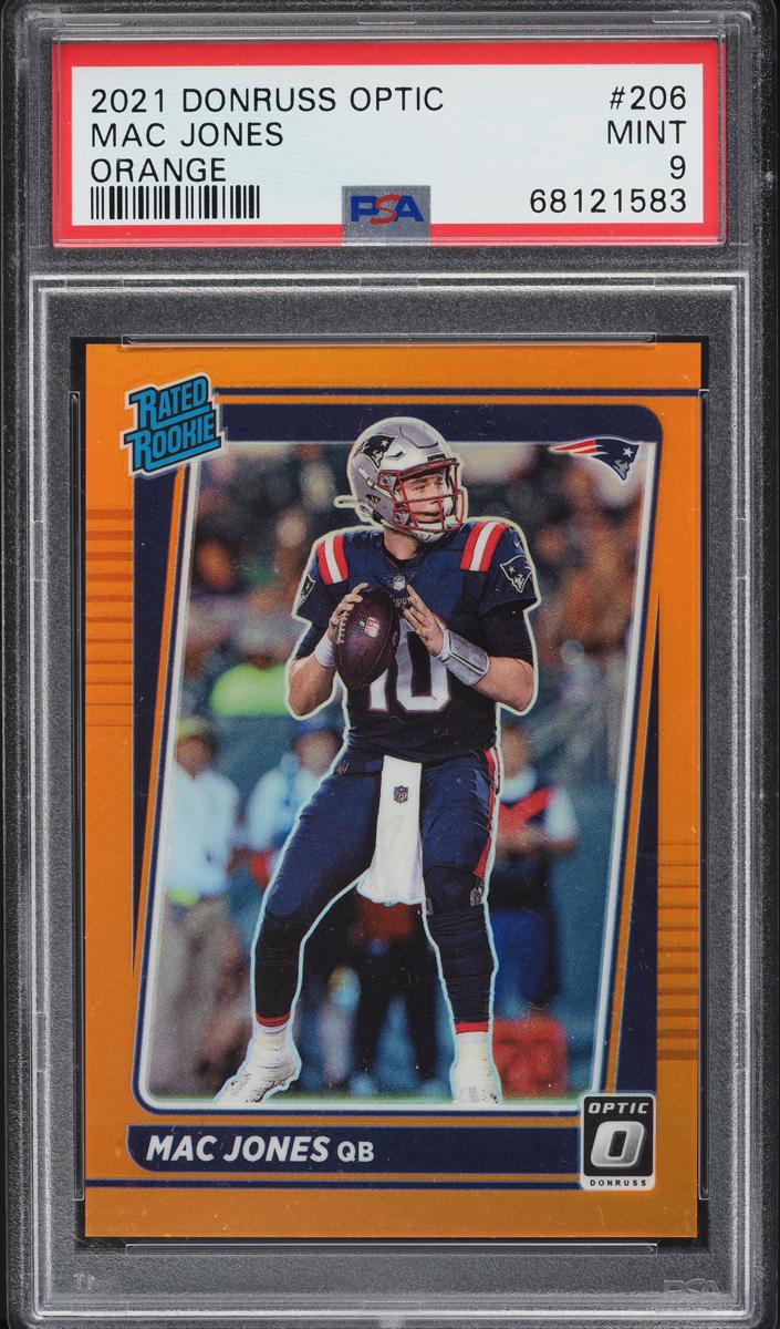 2021 Donruss Optic Football Orange Mac Jones #206 PSA 9
