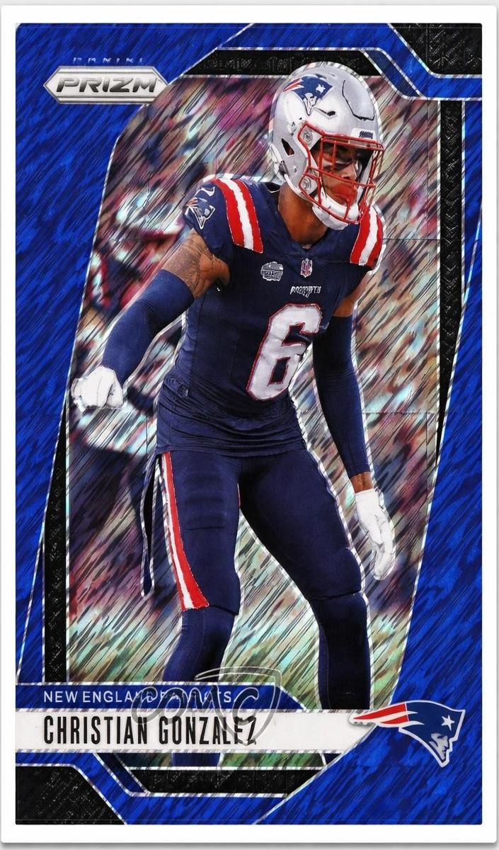 2024 Panini Prizm Football Blue Shimmer Christian Gonzalez #198