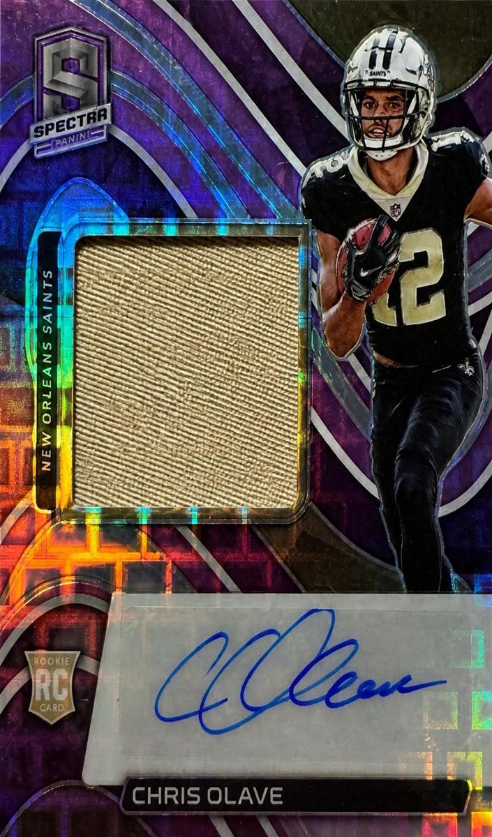 2022 Panini Spectra Football Neon Purple Chris Olave #206 PSA 9