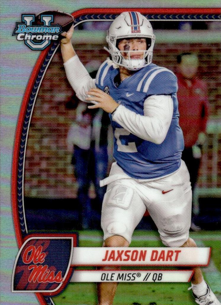 2024 Bowman Chrome University Football Refractor Jaxson Dart #6 PSA 10