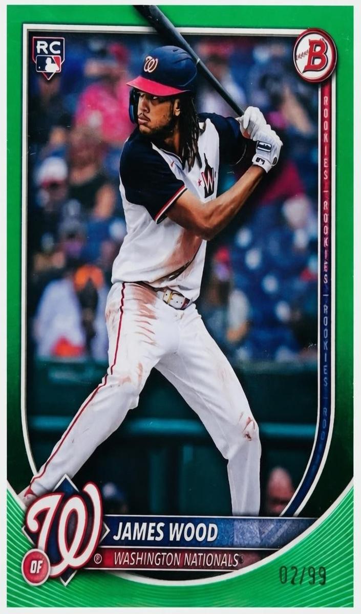 2025 Bowman Baseball Green Border James Wood #29