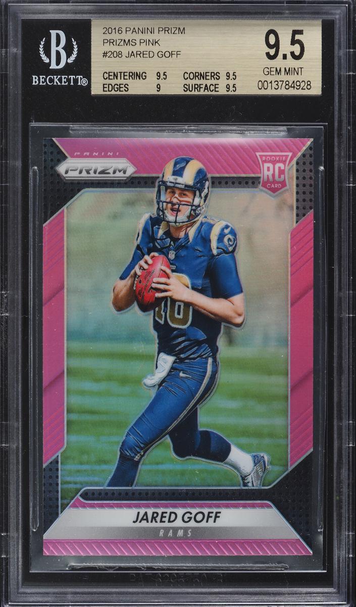 2016 Panini Prizm Football Pink Prizm Jared Goff #208 PSA 9