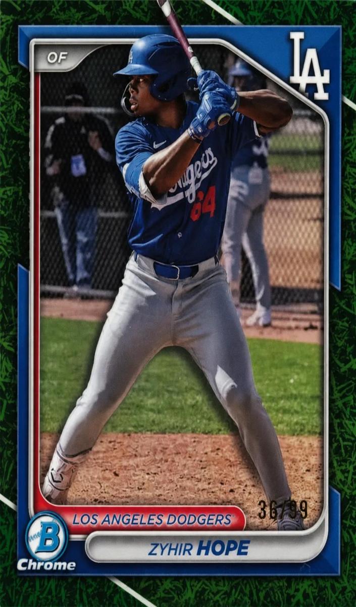 2024 Bowman Draft Chrome Baseball Green Grass Refractor Zyhir Hope #BDC-139