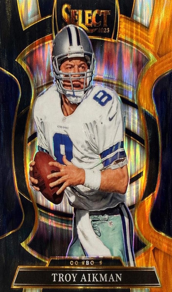 2025 Panini Select Football Black and Orange Shock Troy Aikman #100