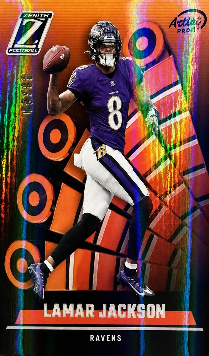 2022 Panini Zenith Football Artist Proof Silver Lamar Jackson #26