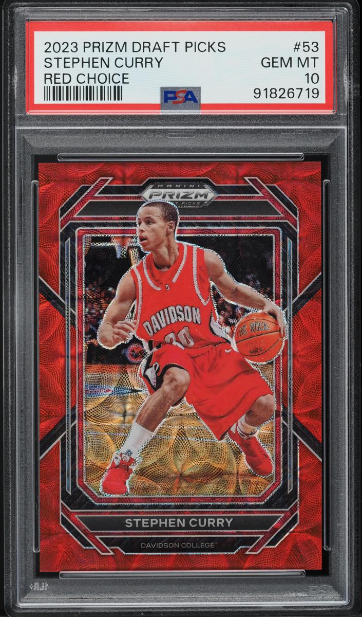 2023 Panini Prizm Draft Picks Basketball Choice Red Stephen Curry #53 PSA 9