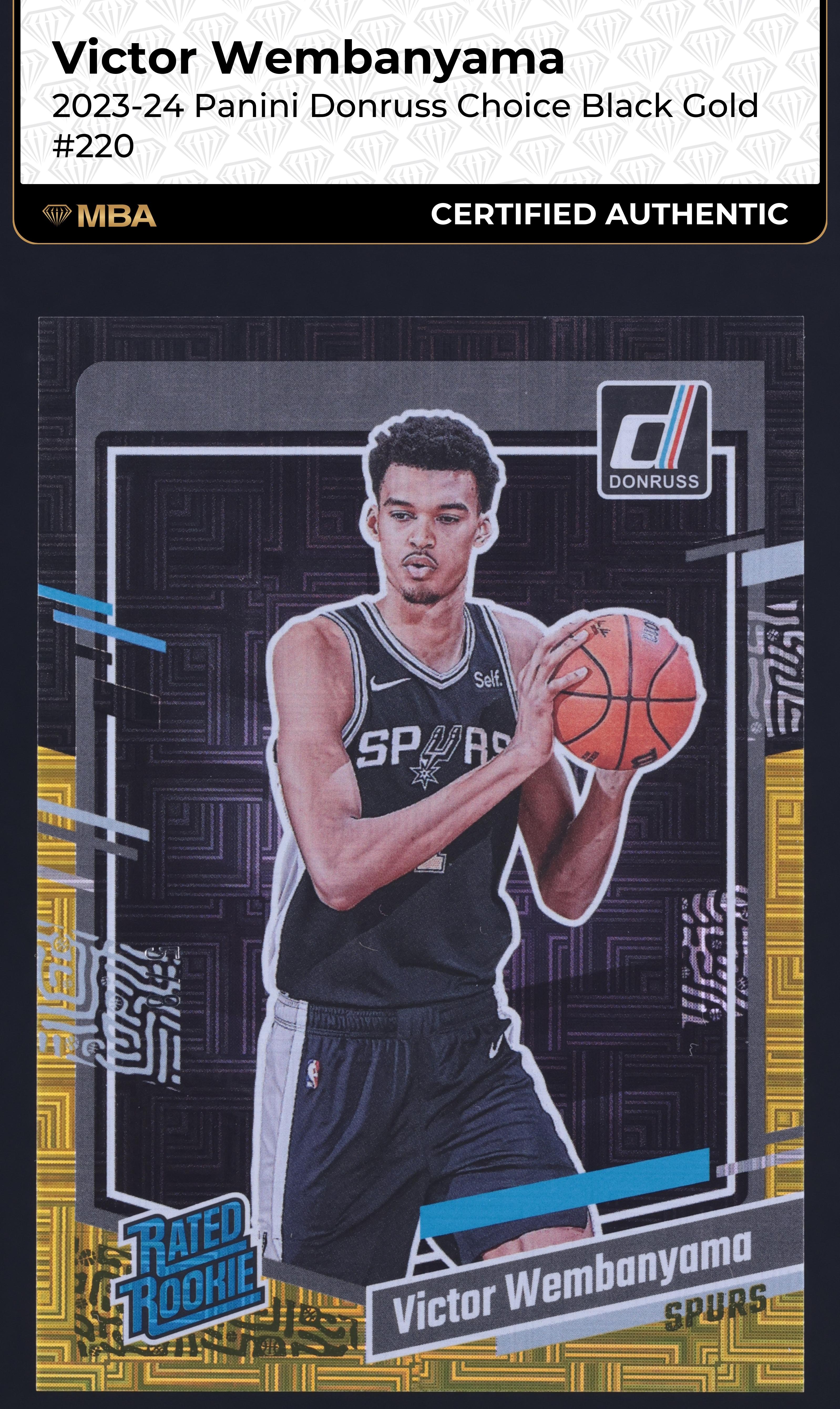 2023 Panini Donruss Basketball Choice Black Gold Victor Wembanyama #220