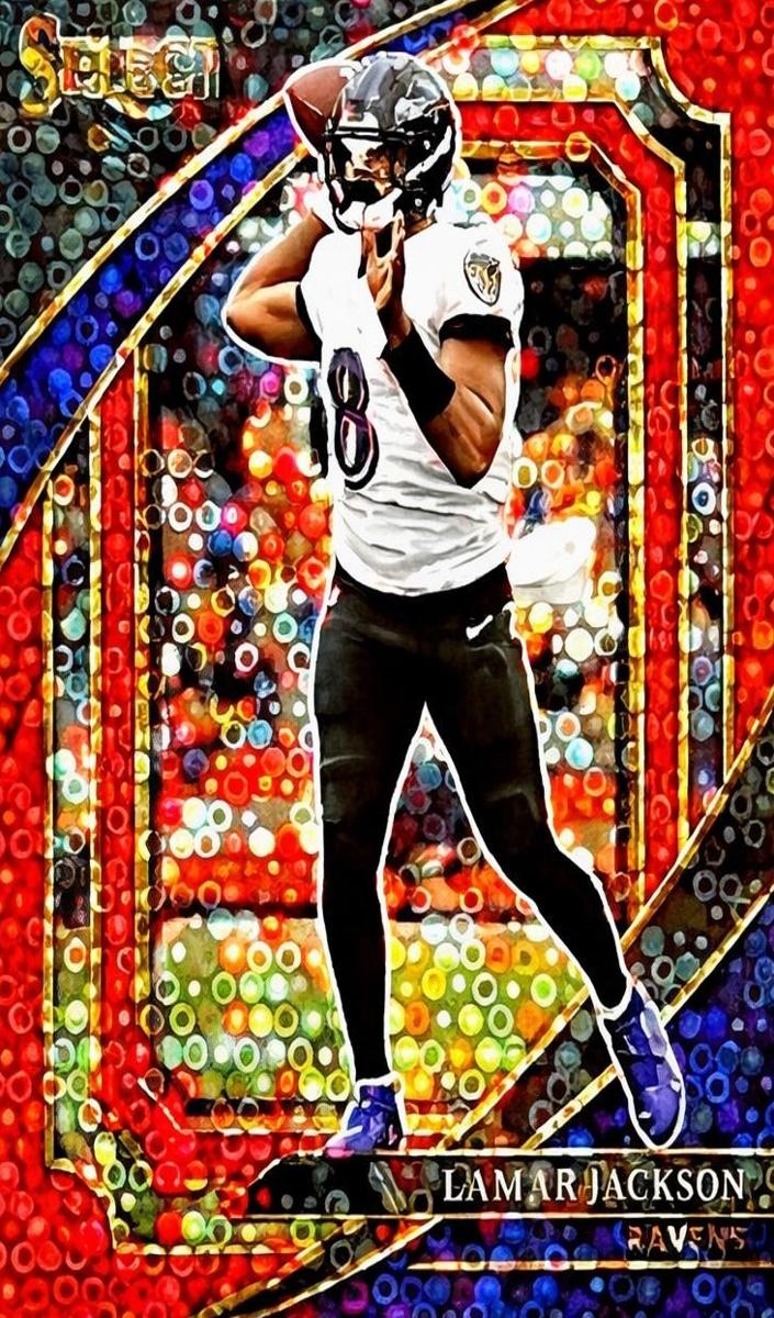 2022 Panini Select Football Red Disco Prizm Lamar Jackson #334
