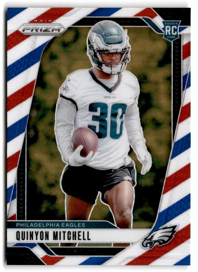 2024 Panini Prizm Football Red White and Blue Quinyon Mitchell #381 PSA 9