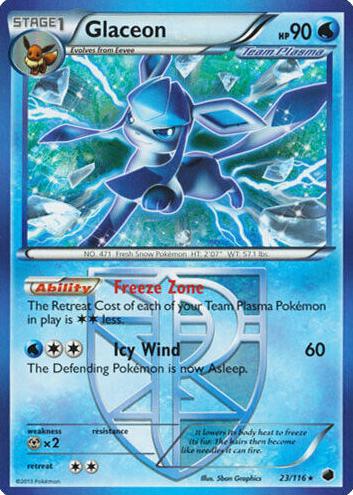 2013 Pokemon Black & White Plasma Freeze Glaceon #23 PSA 8