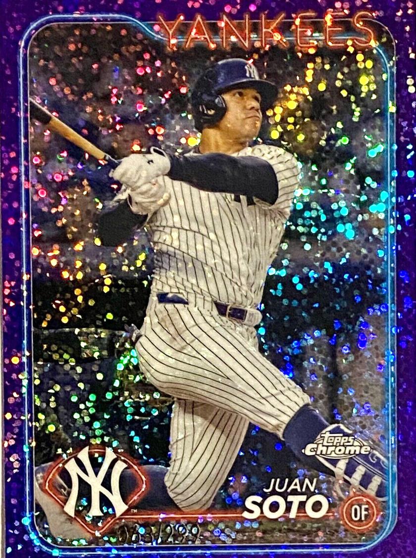 2024 Topps Chrome Baseball Purple Speckle Juan Soto #150