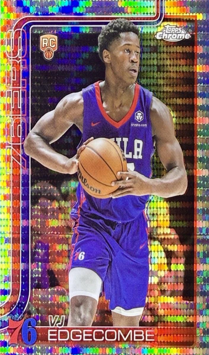 2025 Topps Chrome Basketball Pulsar Refractor VJ Edgecombe #253 PSA 9