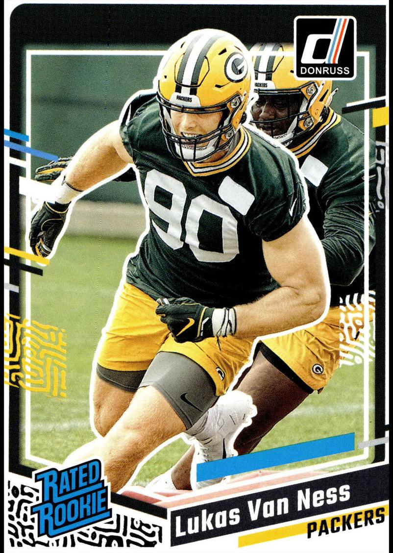2023 Panini Donruss Football Press Proof Green Lukas Van Ness #336