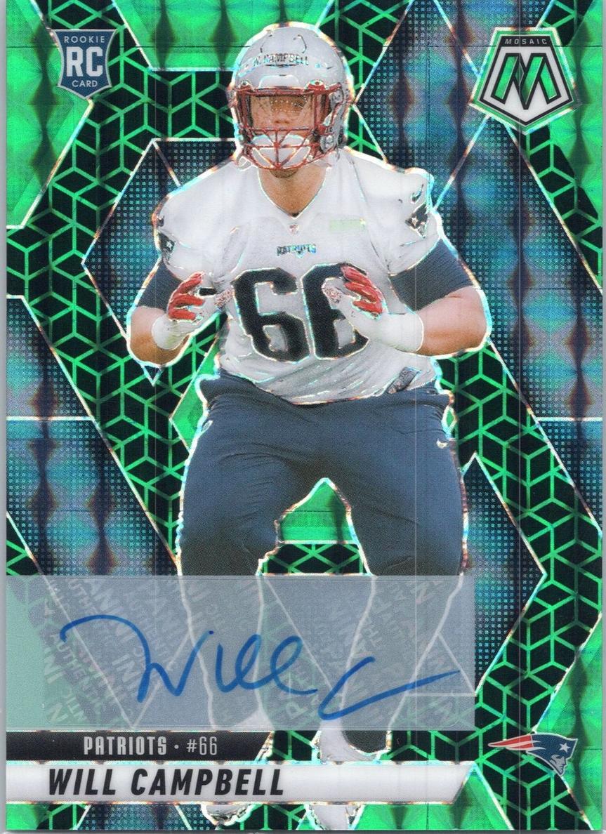 2025 Panini Mosaic Football Green Will Campbell #378