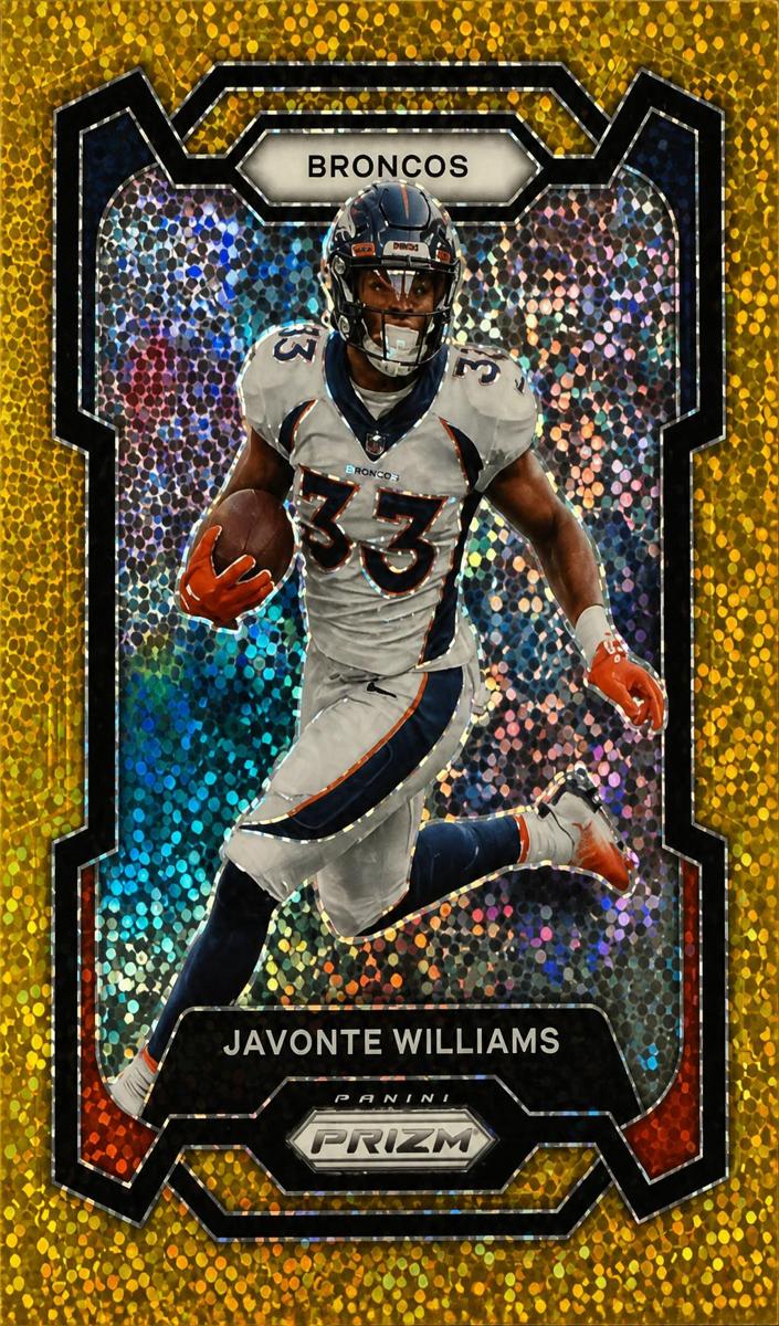 2023 Panini Prizm Football Gold Sparkle Javonte Williams #86