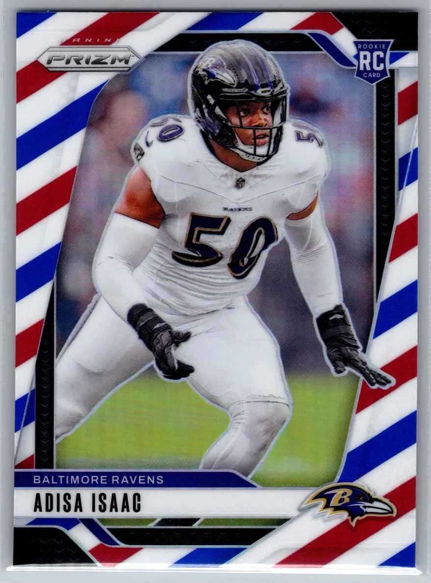 2024 Panini Prizm Football Red White and Blue Adisa Isaac #302