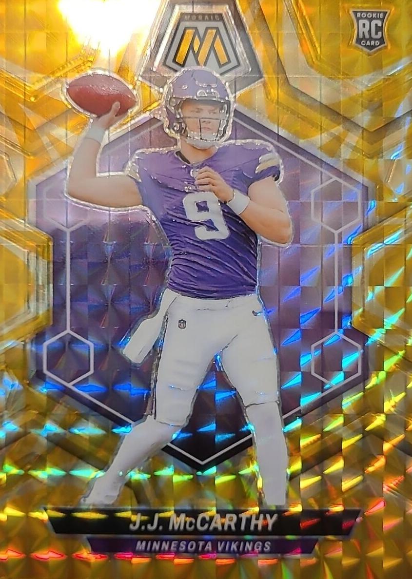2024 Panini Mosaic Football Reactive Yellow J.J. McCarthy #310
