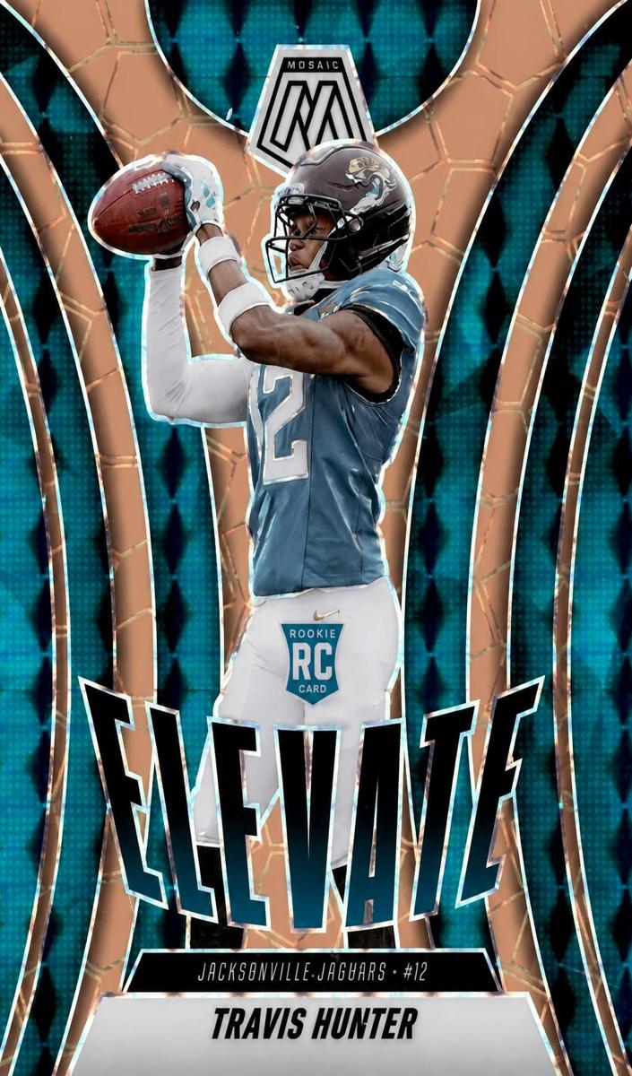 2025 Panini Mosaic Football Orange Fluorescent Travis Hunter #1 PSA 10