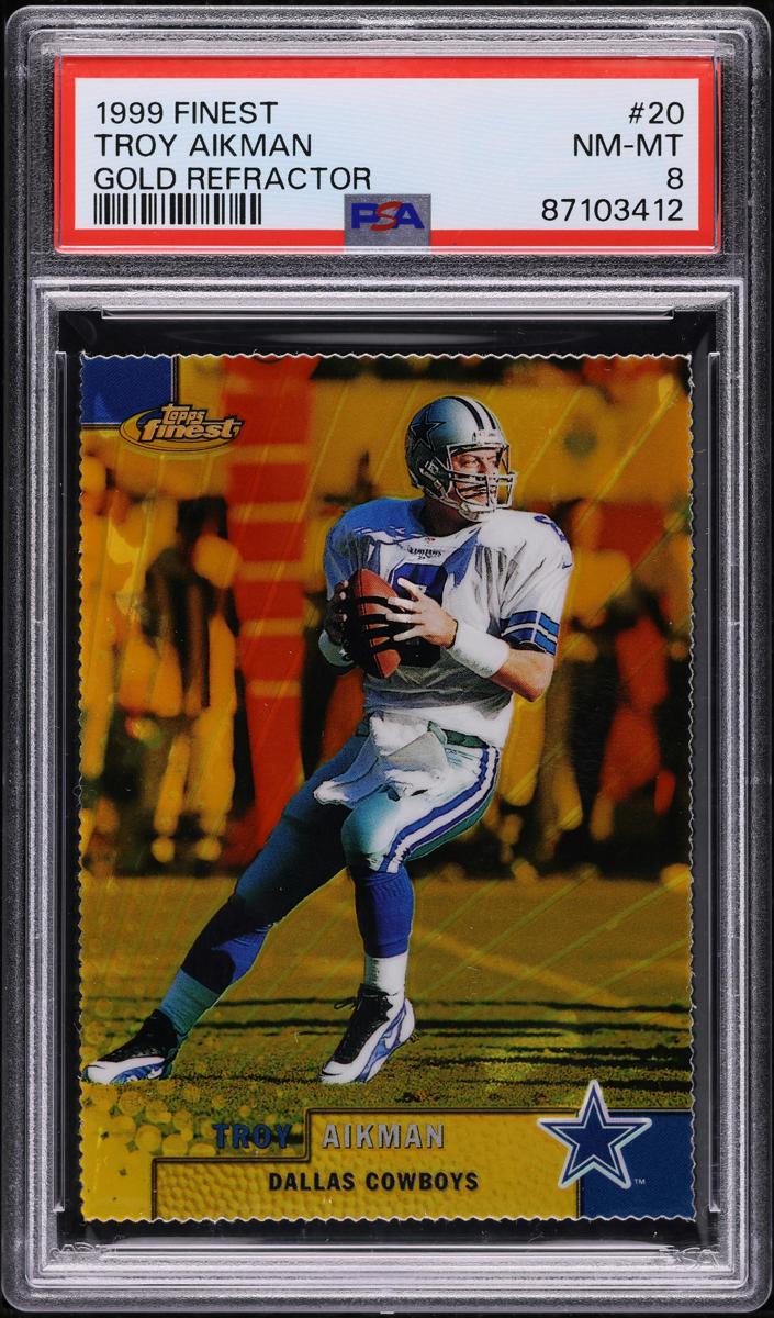 1999 Topps Finest Football Gold Refractor Troy Aikman #20
