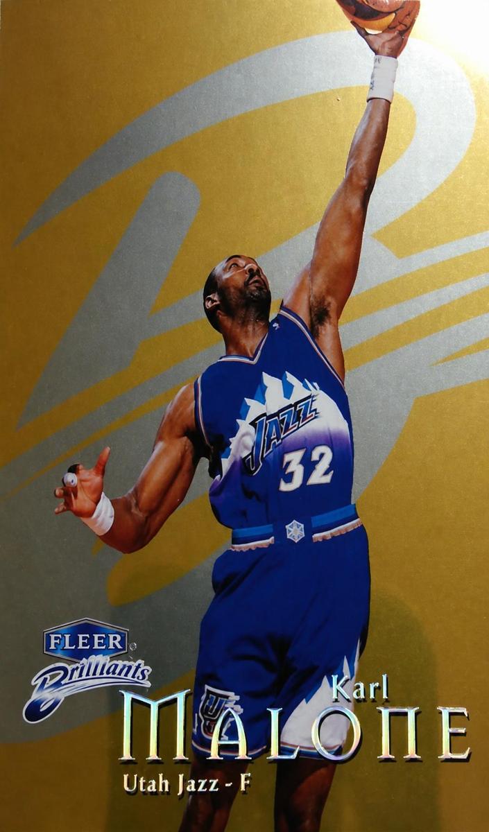 1998 Fleer Brilliants Basketball Gold Karl Malone #75 PSA 8