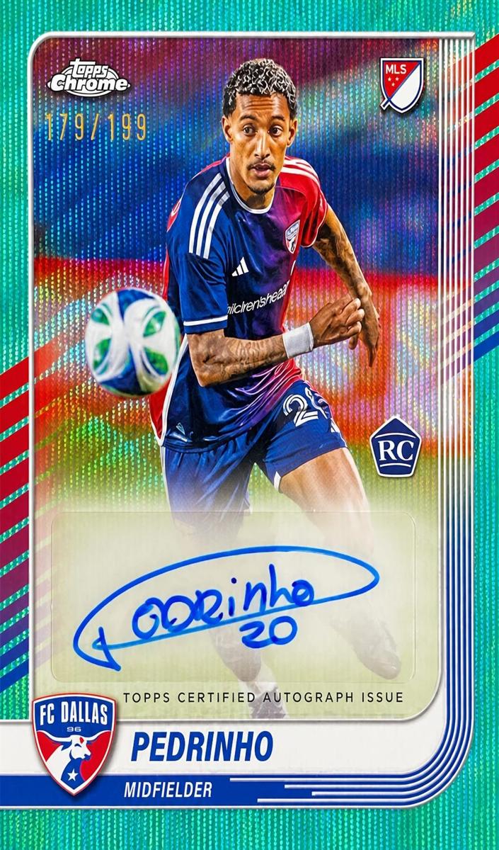 2025 Topps Chrome MLS Soccer Aqua Wave Refractor Pedrinho #CA-PE