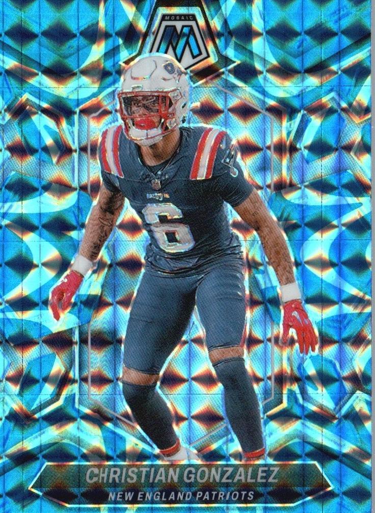 2024 Panini Mosaic Football Reactive Blue Christian Gonzalez #154