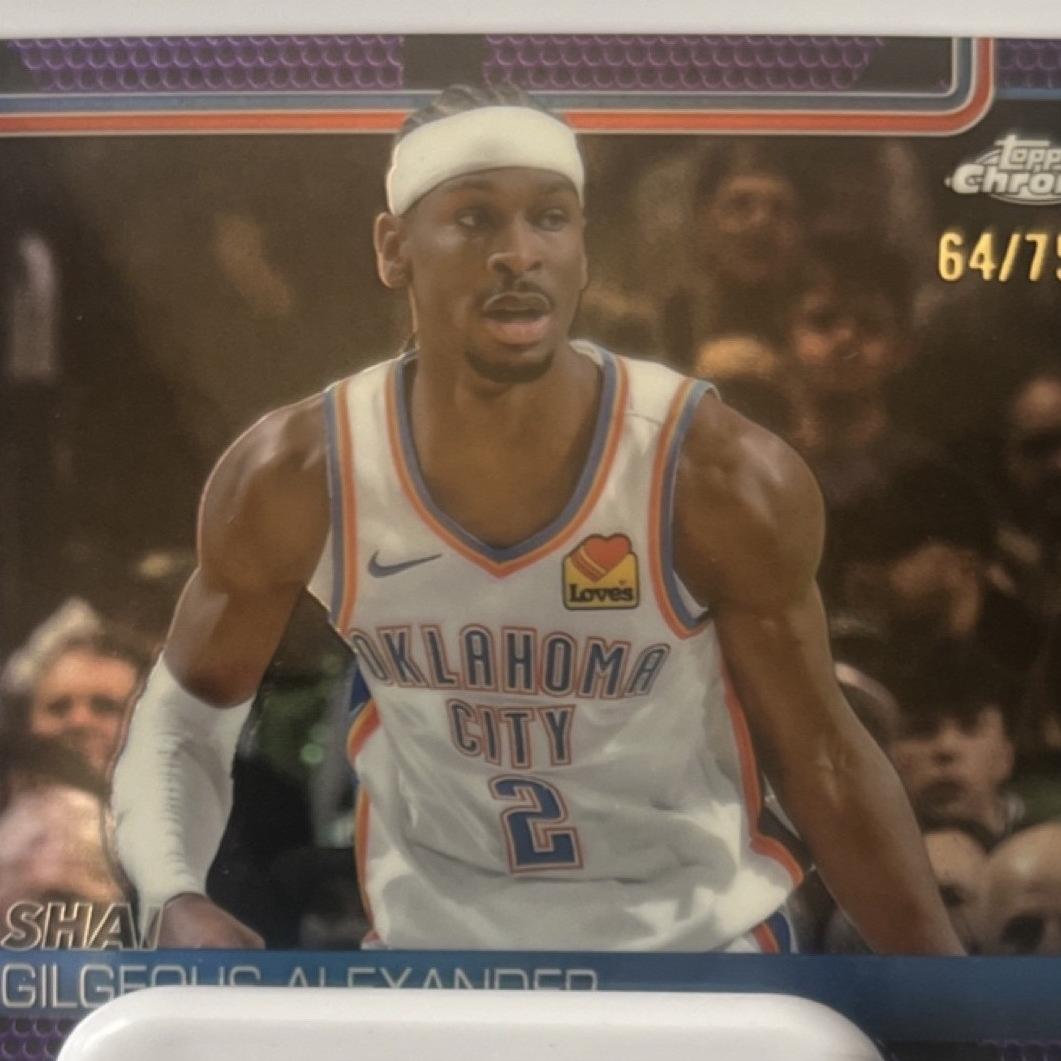 2025 Topps Chrome Basketball Purple Wave Refractor Shai Gilgeous-Alexander #141