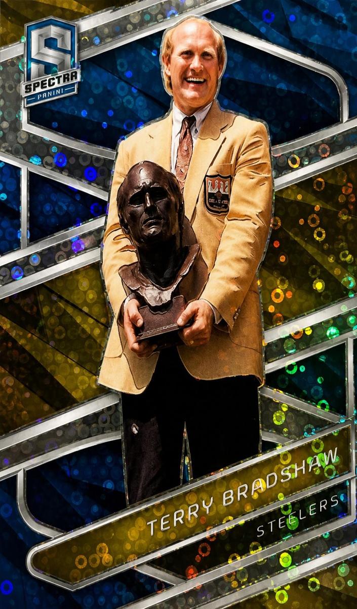 2024 Panini Spectra Football Neon Blue Die Cut Terry Bradshaw #109