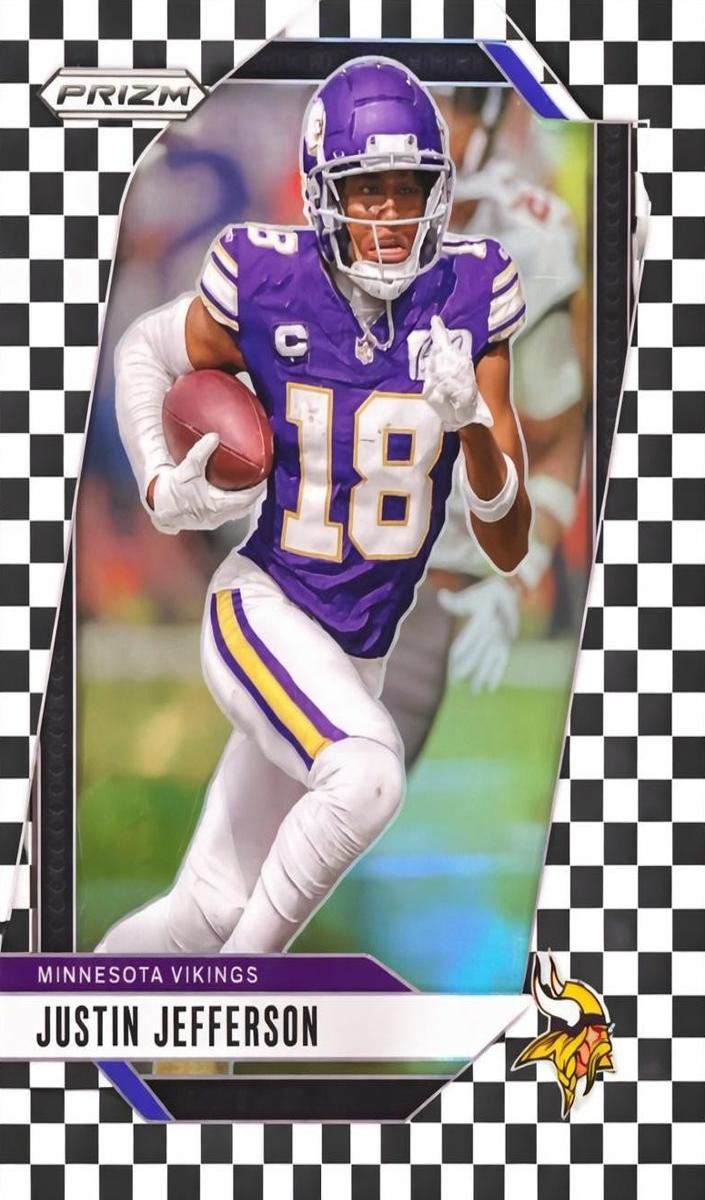 2024 Panini Prizm Football Black and White Checker Justin Jefferson #187