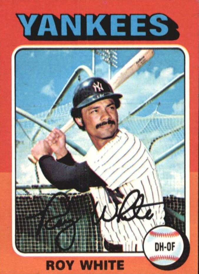 1975 Topps Mini Baseball Roy White #375 PSA 8