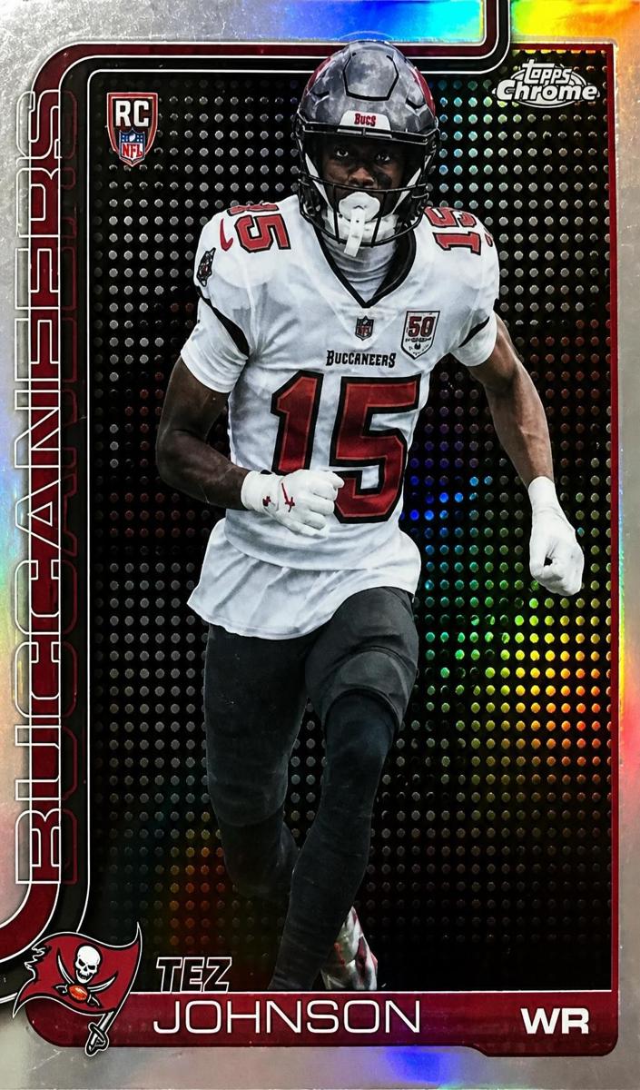 2025 Topps Chrome Football Lightboard Logo Variation Tez Johnson #342