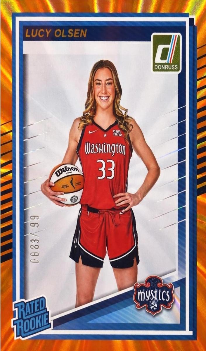 2025 Panini Donruss WNBA Basketball Orange Laser Lucy Olsen #97 PSA 10